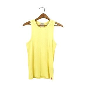 Scotch & Soda Gelbe‎ Cotton In-Conversion Ribbed Yellow Racer Tank - Large